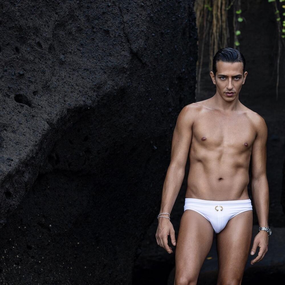 Charlie By MZ Mens Grecian Ring Brief Color White Size Large